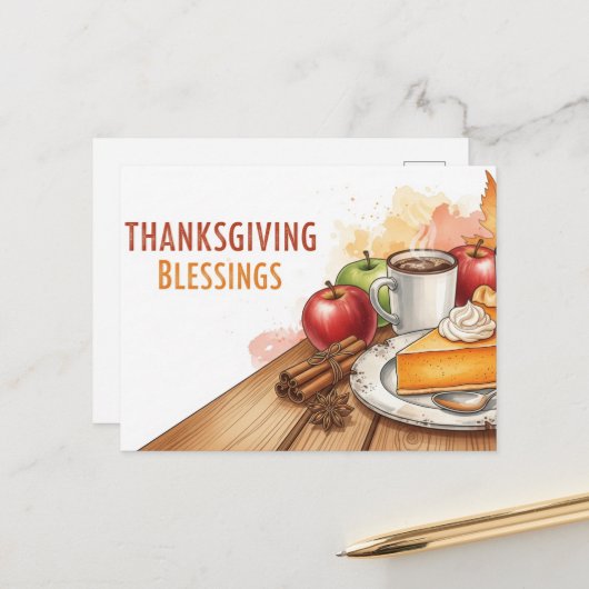 Dankdag Briefkaart (Voorkant / Achterkant in situ)