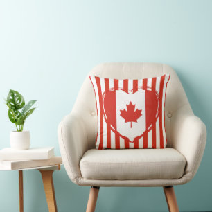 Dankdag Canada – Rode hart en strepen Kussen