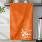 Dankdag Dankbaar Script Oogst Oranje Theedoek