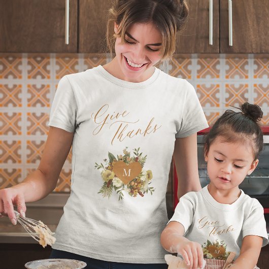 Dankdag geef dank script herfstbladeren t-shirt