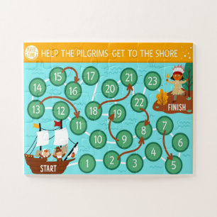 Dankdag Help De Pilgrims Aankomen Aan De Kust Legpuzzel