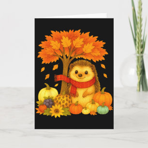 Dankdag Herfst Egel Blad Herfst Boom Kaart