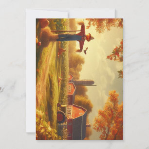 Dankdag/herfst op de boerderij feestdagenkaart