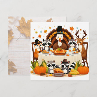 Dankdag met vrienden feestdagenkaart