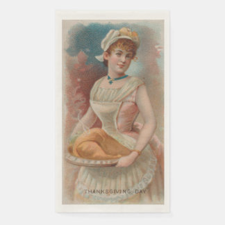 Dankdag, Oude Victoriaanse Tijdperk Print 1890 Servet