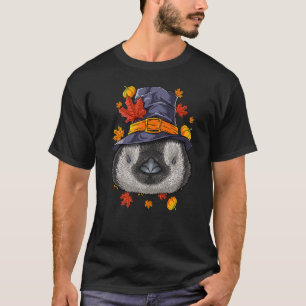 Dankdag Pinguïn Pelgrim Kostuum Herfst T-shirt