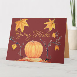 Dankdag Pompoen Waterverf Kaart