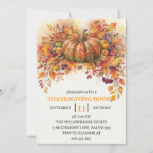 Dankdagdiner Pompoen & Herfstbladeren
