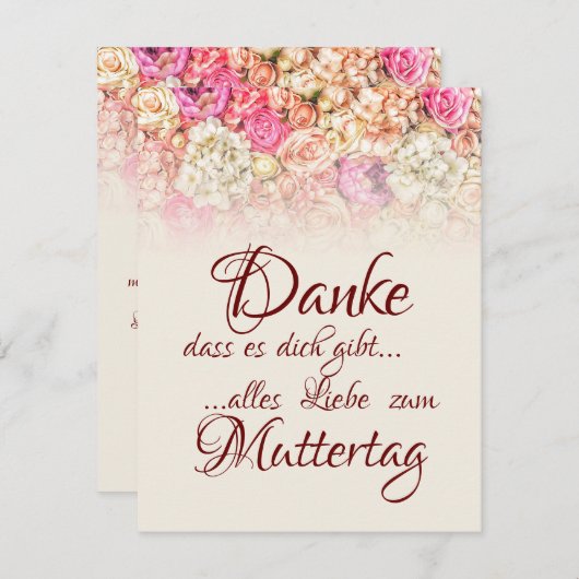 Danke, dass es dich gibt - Muttertag (Voorkant / Achterkant)