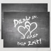 Danke für diese tolle Zeit auf einer Kreidetafel (Voorkant / Achterkant)