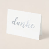 Danke German Bedankt Elegant Brush Script Folie Kaarten (Voorkant)
