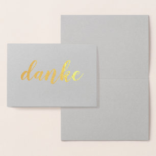 Danke German Bedankt Elegant Brush Script Folie Kaarten
