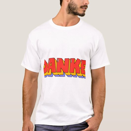 Danke vet typografie Retro stijl ontwerp. T-shirt (Voorkant)