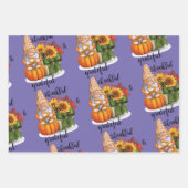 Dankelijke en dankbare set van drie papierbladen inpakpapier vel (Voorkant)