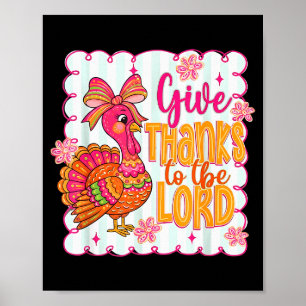 Danken aan de Heer Roze Thanksgivingkalkoen Poster