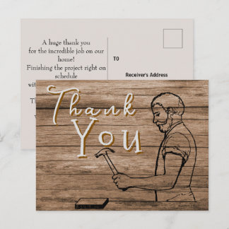 Danken aan een timmerman briefkaart