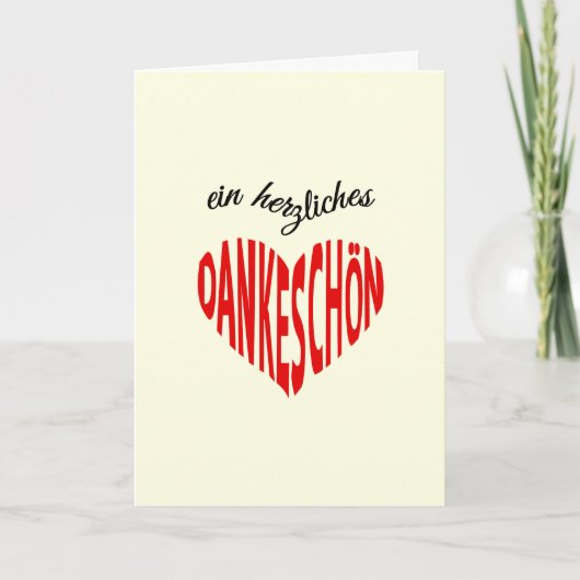 Dankeschon dankt duitstalig u bedankkaart (Voorkant)