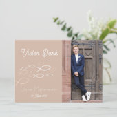 Dankeskarte Kommunion / Konfirmation Fischschwarm Kaart (Staand voorkant)