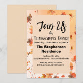 Danketafel met rustieke herfstbladthema kaart (Voorkant / Achterkant)