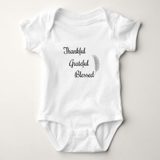 Dankful Grateful Blessed Angel Feather Romper (Voorkant)