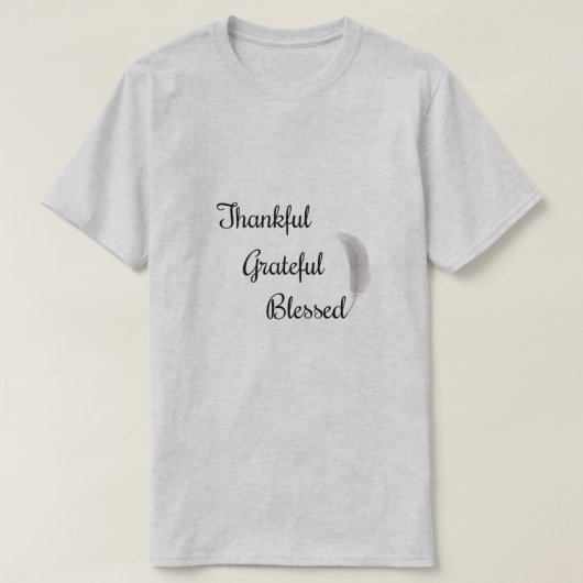Dankful Grateful Blessed Angel Feather T-shirt (Design voorkant)