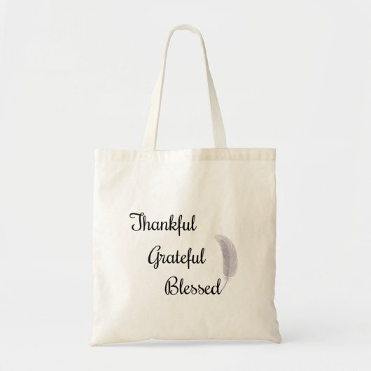Dankful Grateful Blessed Angel Feather Tote Bag (Voorkant)