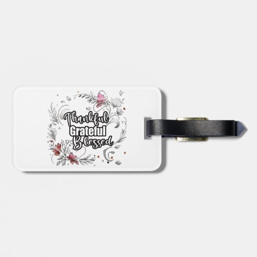 Dankful Grateful Blessed Bagagelabel (Achterkant horizontaal)