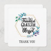 Dankful Grateful Blessed Bedankkaart (Voorkant / Achterkant)