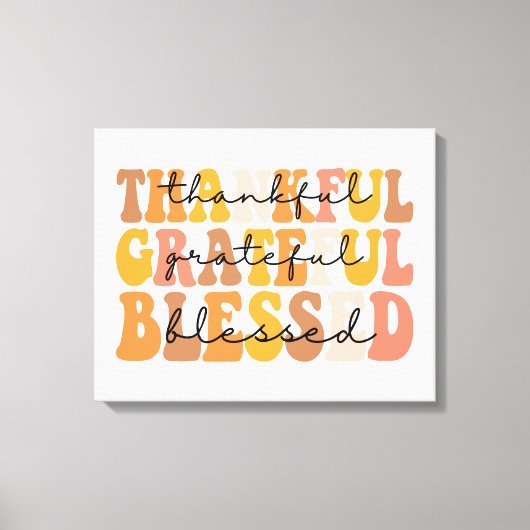 Dankful Grateful Blessed Canvas Afdruk (Voorkant)