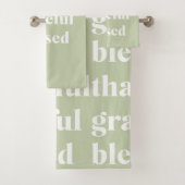 Dankful Grateful Blessed | Citaat Thanksgiving Bad Handdoek (Insitu)