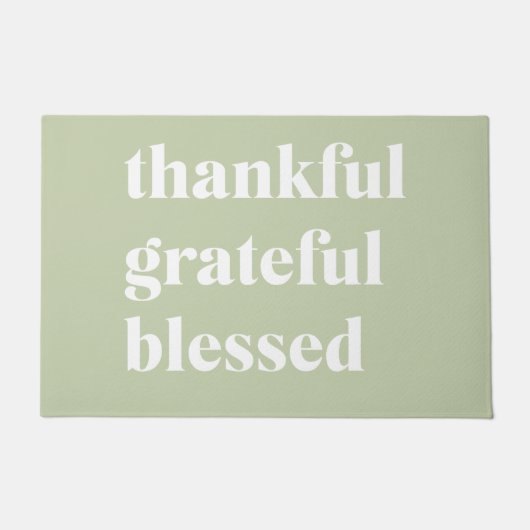 Dankful Grateful Blessed | Citaat Thanksgiving Deurmat (Voorkant)