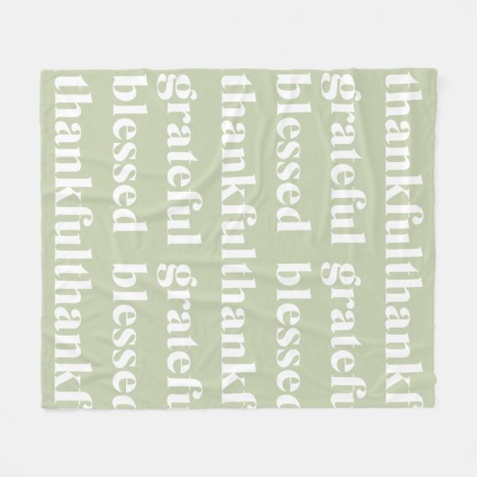 Dankful Grateful Blessed | Citaat Thanksgiving Fleece Deken (Voorkant (Horizontaal))
