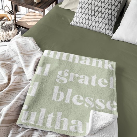 Dankful Grateful Blessed | Citaat Thanksgiving Fleece Deken