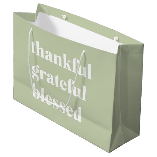 Dankful Grateful Blessed | Citaat Thanksgiving Groot Cadeauzakje (Voorkant Gekanteld)