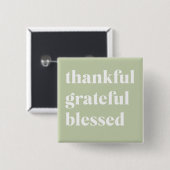 Dankful Grateful Blessed | Citaat Thanksgiving Vierkante Button 5,1 Cm (Voorkant /achterkant)