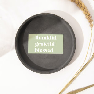 Dankful Grateful Blessed   Citaat Thanksgiving Visitekaartje