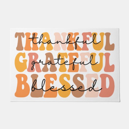 Dankful Grateful Blessed Deurmat (Voorkant)