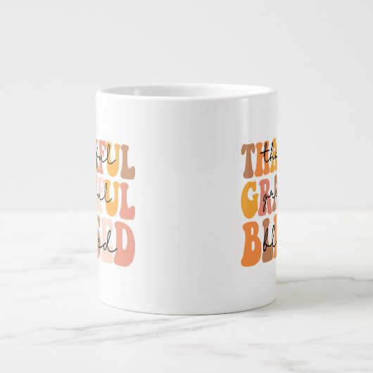 Dankful Grateful Blessed Extra Grote Beker (Voorkant)