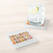 Dankful Grateful Blessed Glazen Onderzetter (Schuin)