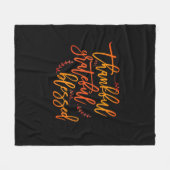 Dankful Grateful Blessed Gratitude Quote Black Fleece Deken (Voorkant (Horizontaal))