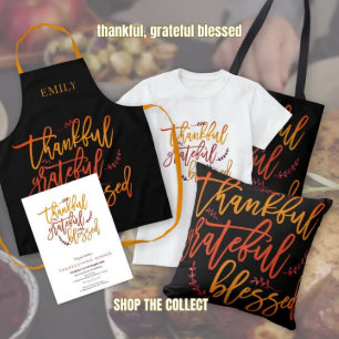 Dankful Grateful Blessed Gratitude Quote Black Fleece Deken