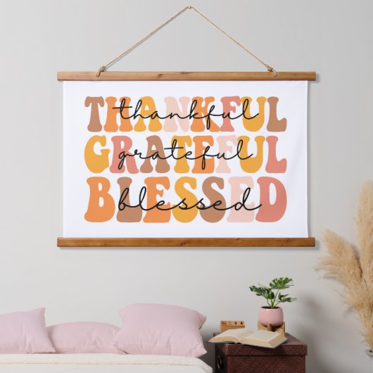 Dankful Grateful Blessed Hangend Wandkleed (Slaapkamer)