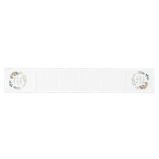 Dankful Grateful Blessed Herfst Leaf Rustic Modern Lange Tafelloper (Horizontaal)