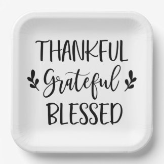 Dankful Grateful Blessed Papieren Bordje
