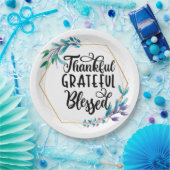 Dankful Grateful Blessed Papieren Bordje (Feest)