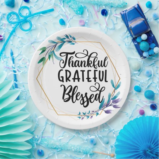 Dankful Grateful Blessed Papieren Bordje (Feest)