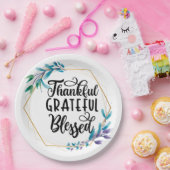 Dankful Grateful Blessed Papieren Bordje (Feest)