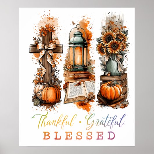 Dankful Grateful Blessed Poster (Voorkant)