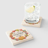 Dankful Grateful Blessed Stenen Onderzetter (Zijkant)