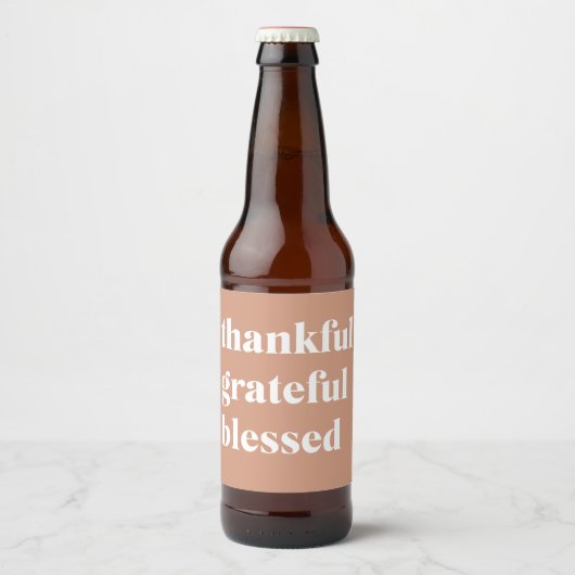Dankful Grateful Blessed | THANKSGIVING Bier Etiket (Voorkant)